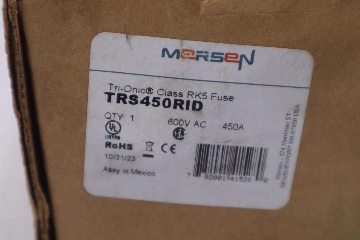 Used MERSEN FUSE TRS450RID TRI-ONIC CLASS RK5 FUSE NEW IN BOX #3511A