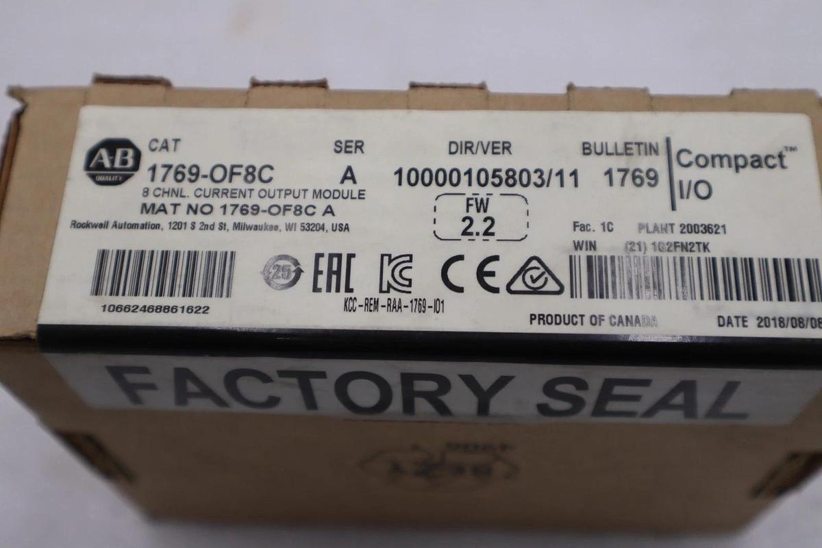 Used NEW Allen Bradley AB 1769-OF8C SER A 8-Channel Analog Output Module STK GF112