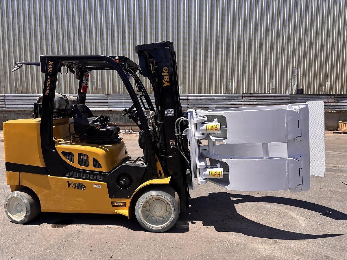 Used 12,000 POUND YALE GLC120VX FORKLIFT TRUCK WITH 84" CASCADE PAPER CLAMP