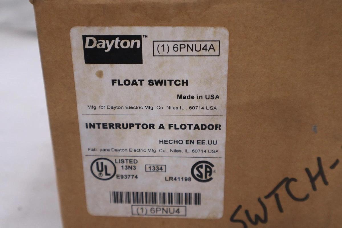 Dayton 6PNU4A Float Switch NEW OPEN BOX STOCK GF71A
