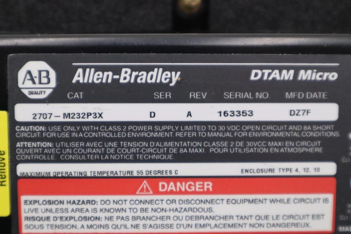 Allen Bradley 2707-M232P3X DTAM Micro Interface Ser. D Rev. A NEW UNIT #H1130