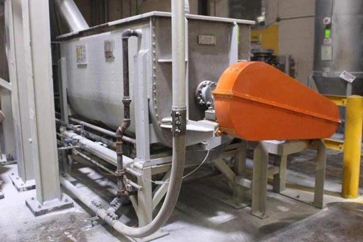 Used 87 CUBIC FOOT CAPACITY DAY MIXING DOUBLE RIBBON MIXER STAINLESS STEEL UNIT