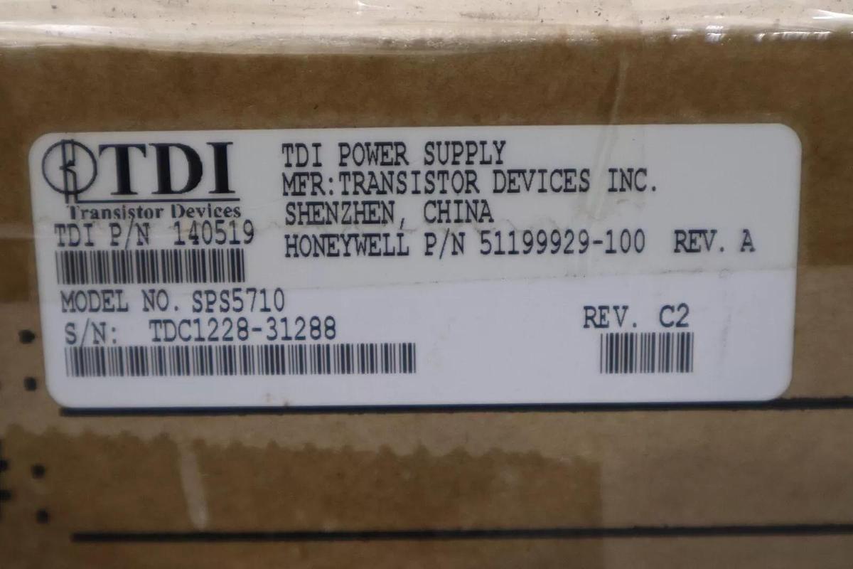 Used NEW HONEYWELL 51199929-100 POWER SUPPLY REV A TDI 14059 / SPS5710 STOCK G96