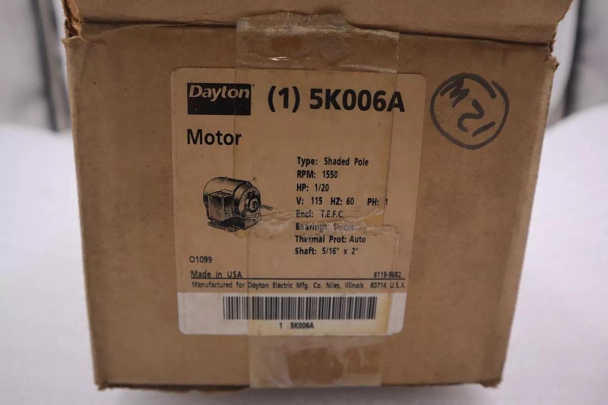 5K006A / 5K006A UNUSED DAYTON MOTOR  115v 1/20 HP STOCK 4517