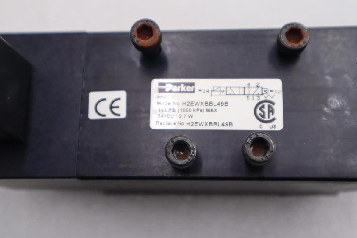 Used NEW Parker h2ewxbbl49b Solenoid Valve STOCK L-541