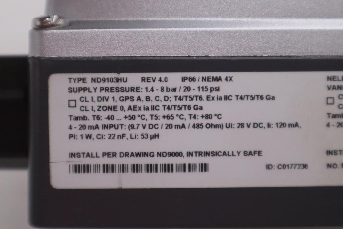 NELES VALMET Type ND9103HU Rev. 4.0 Valve Positioner 1-4-8bar 20-115PSI NEW UNIT