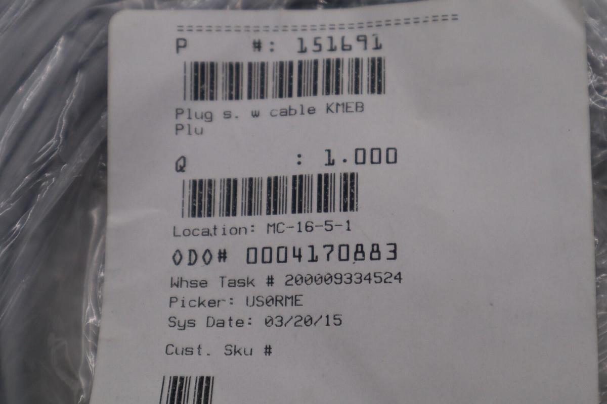 NEW FESTO 151691 PLUG SOCKET WITH CABLE STOCK L-206-C