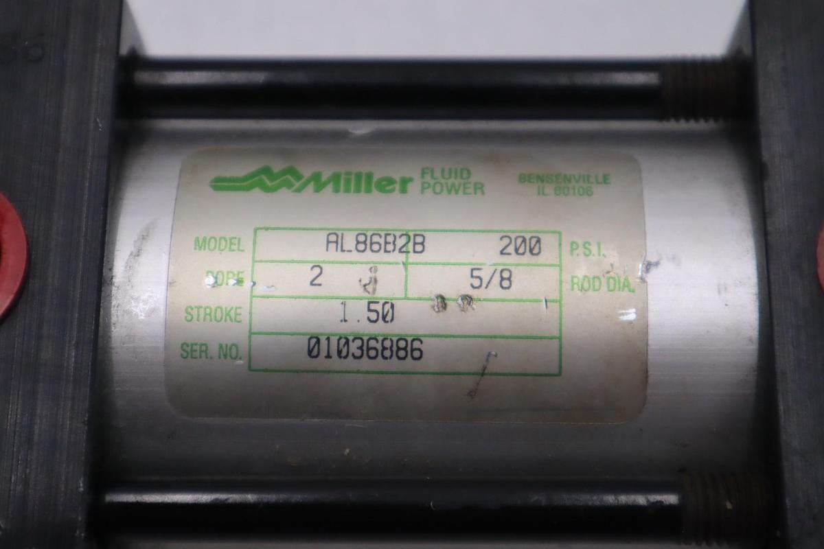 Used NEW OPEN BOX Miller AL86B2B Pneumatic Cylinder 200PSI STK H1537A