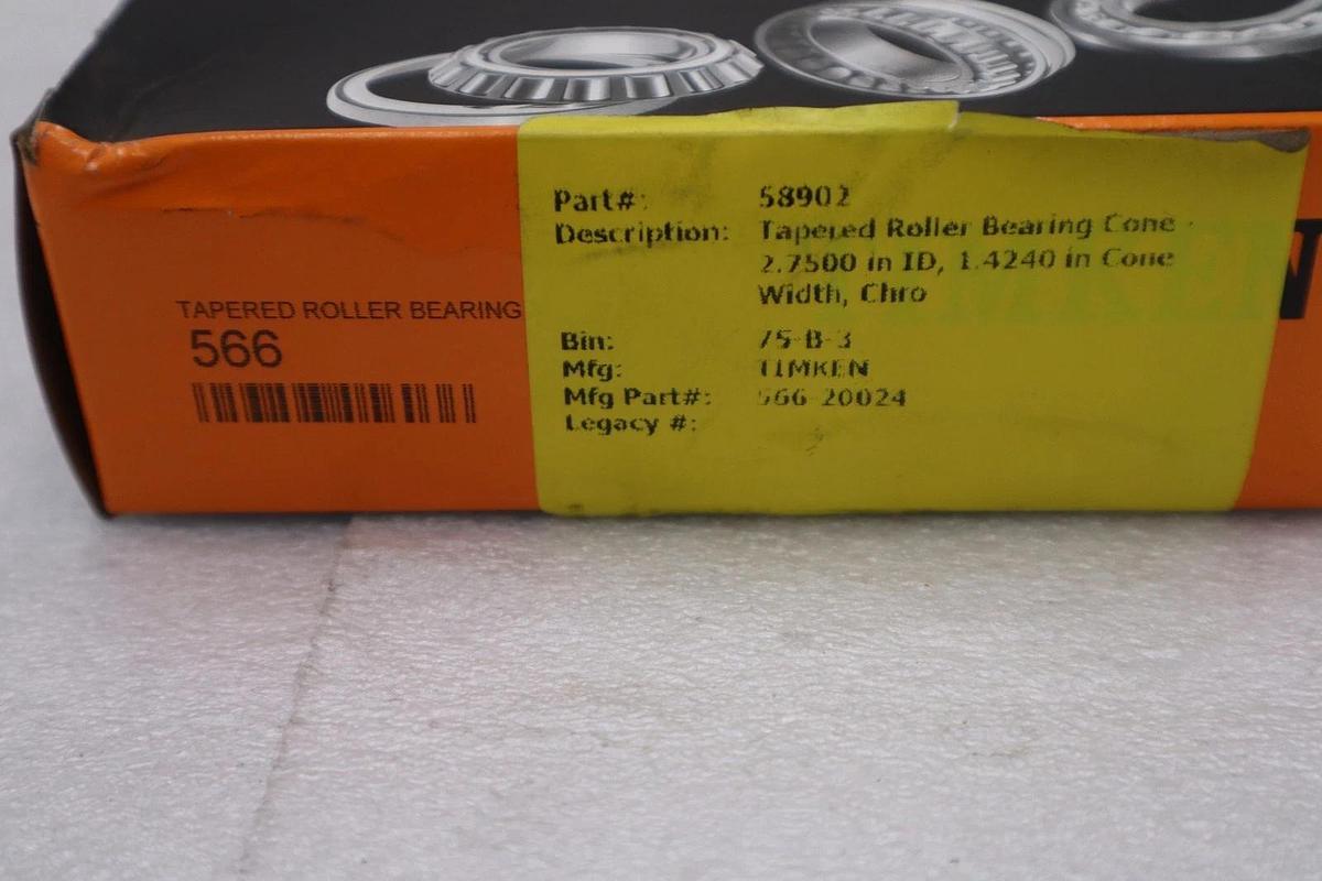 NEW OPEN BOX TIMKEN 566 BEARING STOCK K-2981CC