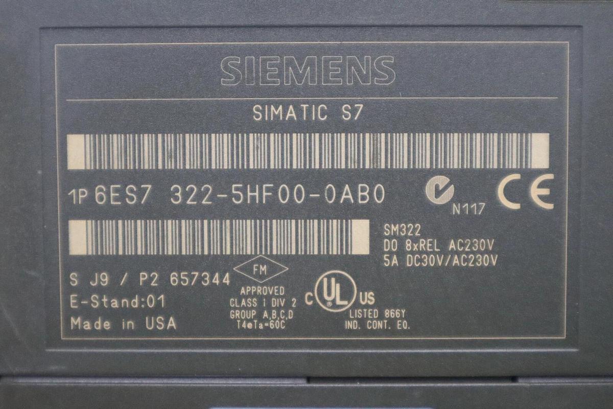 Used SIEMENS 6ES7 322-5HF00-0AB0 Output PLC Module STOCK K-671-C