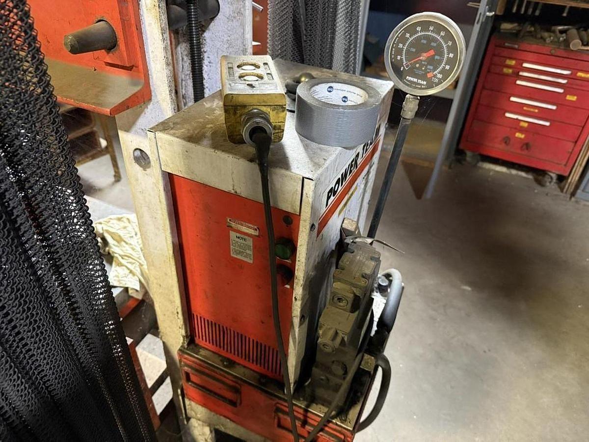 Used 80/100 TON PART NO. 210324(FRAME) POWER TEAM H-FRAME HYDRAULIC SHOP PRESS
