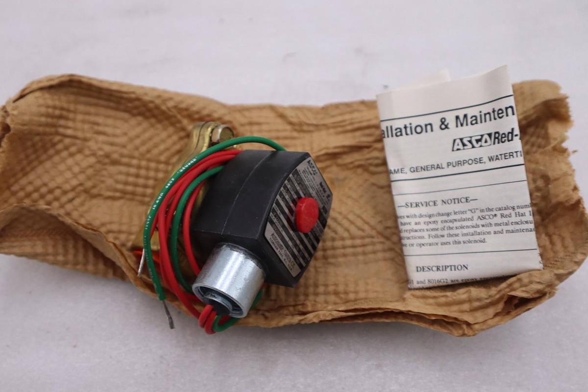 ASCO RED HAT SOLENOID VALVE 1/2" PIPE EF8210G2 120/60 110/50 NEW STOCK 1400D