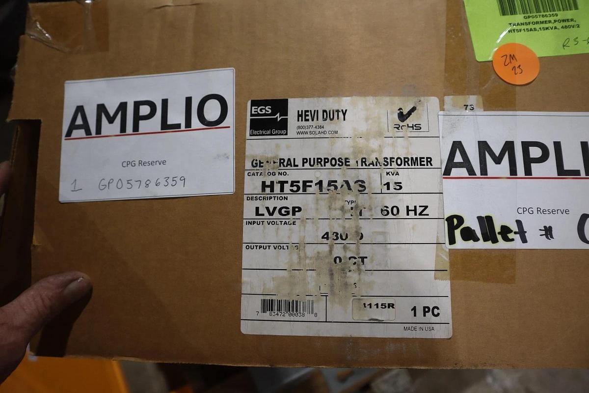 EGS SOLA HEVI-DUTY 15 KVA 480D-240DCT Cat #: HT5F15AS 480V 3PH NEW STOCK S-660