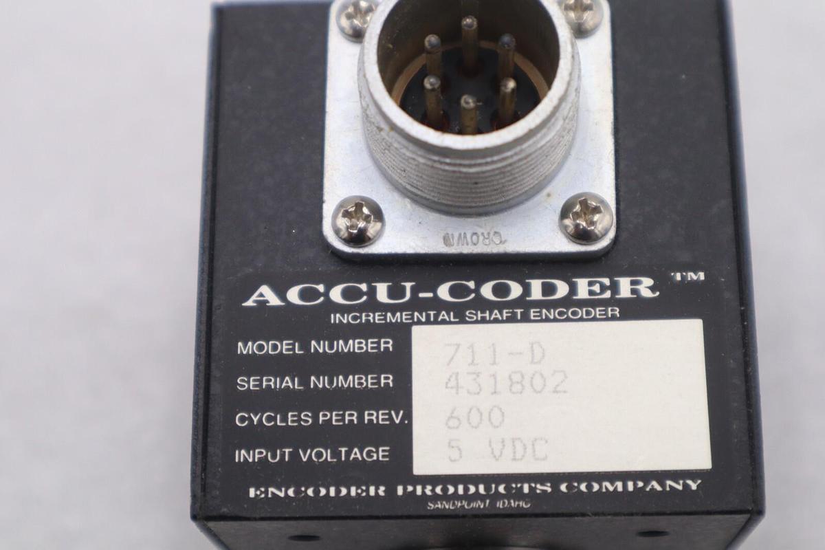 Used NEW OPEN BOX Accu-Coder 711-0.   5 VDC SHAFT ENCODER STOCK 2167-A