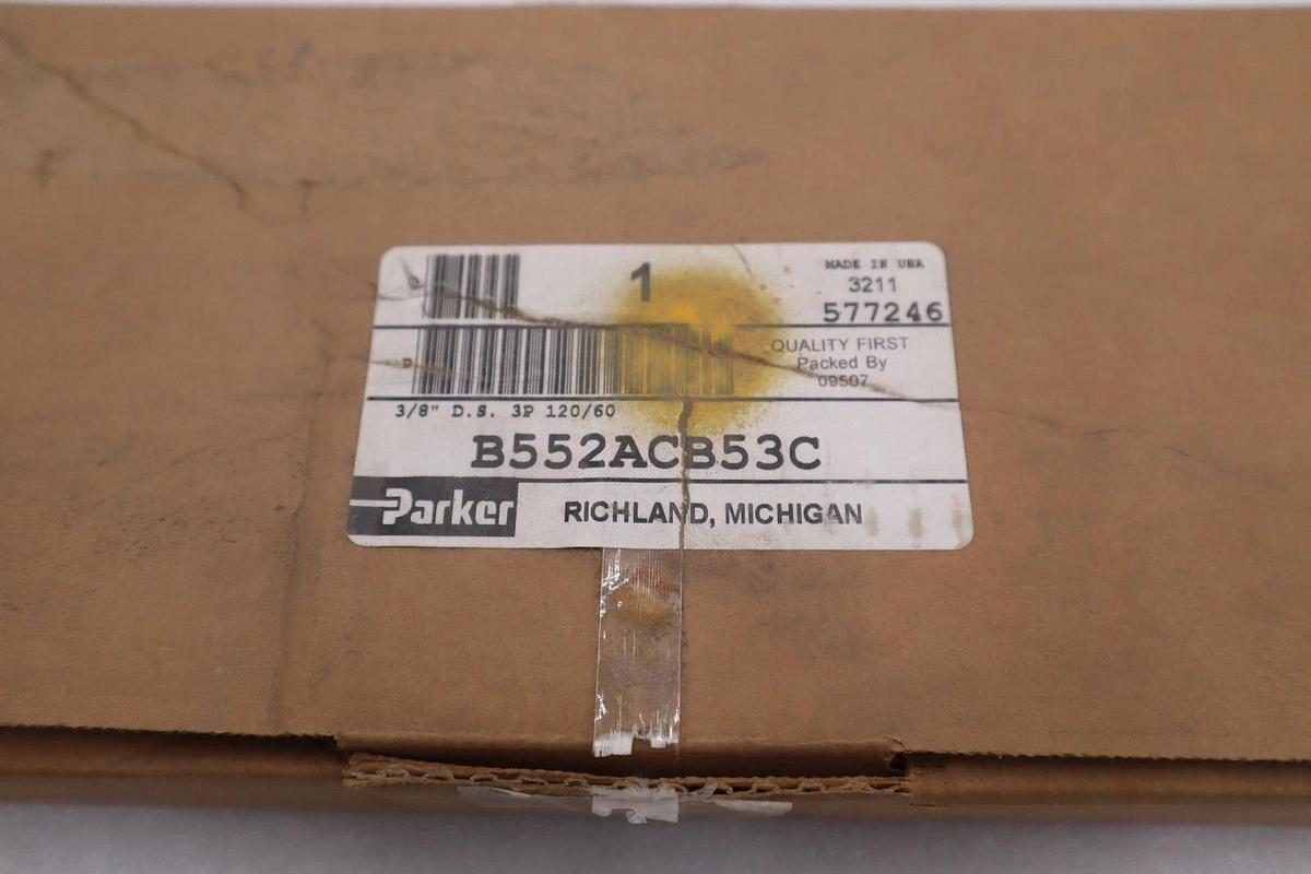 NEW OPEN BOX Parker B552ACB53C Pneumatic Solenoid Valve 150 PSI STK GF484A