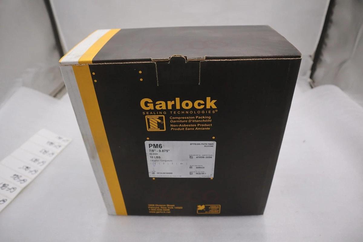 Used GARLOCK Packmaster 6 PM6 7/8 Inch 10 lbs Graphite Fiber Silicone - STOCK GF857