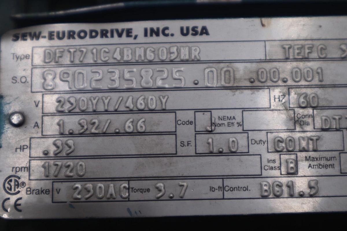 SEW EURODRIVE 890235825.00.00.001 / DFT71C4BM605HR STOCK #M-15