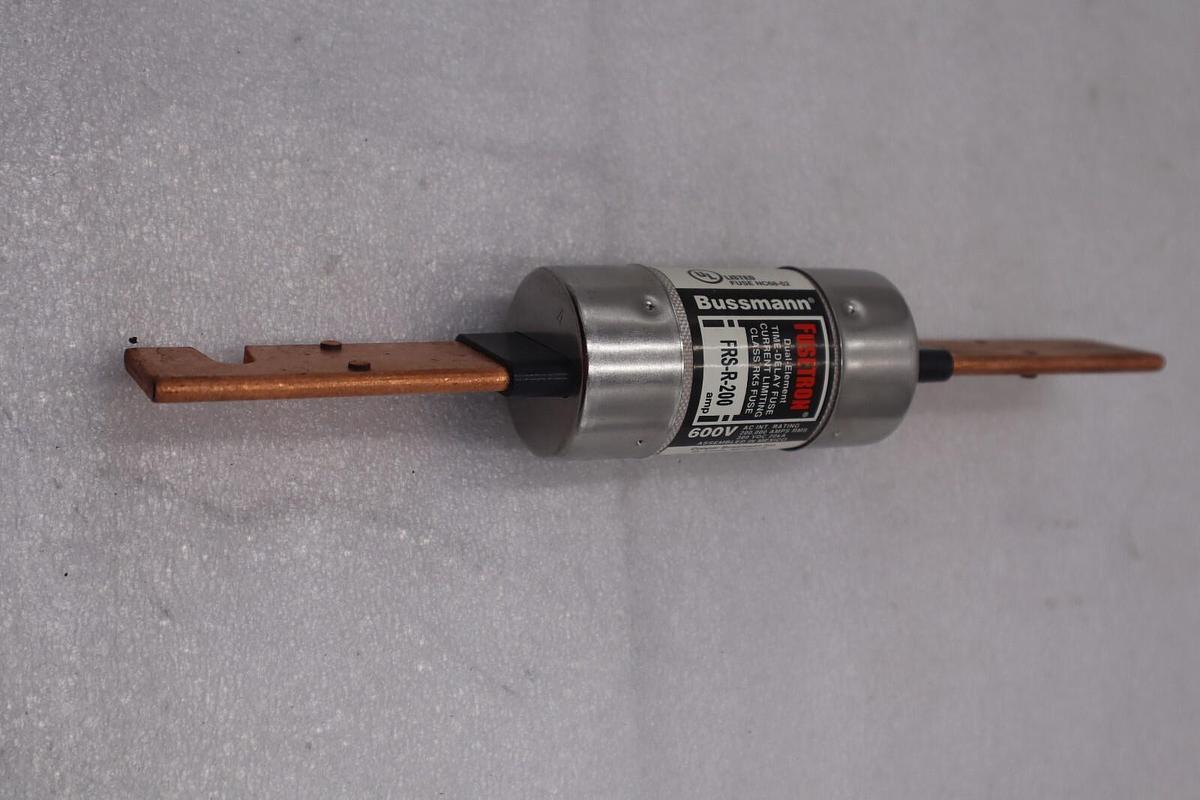 Used BUSSMAN FUSETRON FRS-R-200 DUAL ELEMENT TIME DELAY FUSE STOCK #K-2142