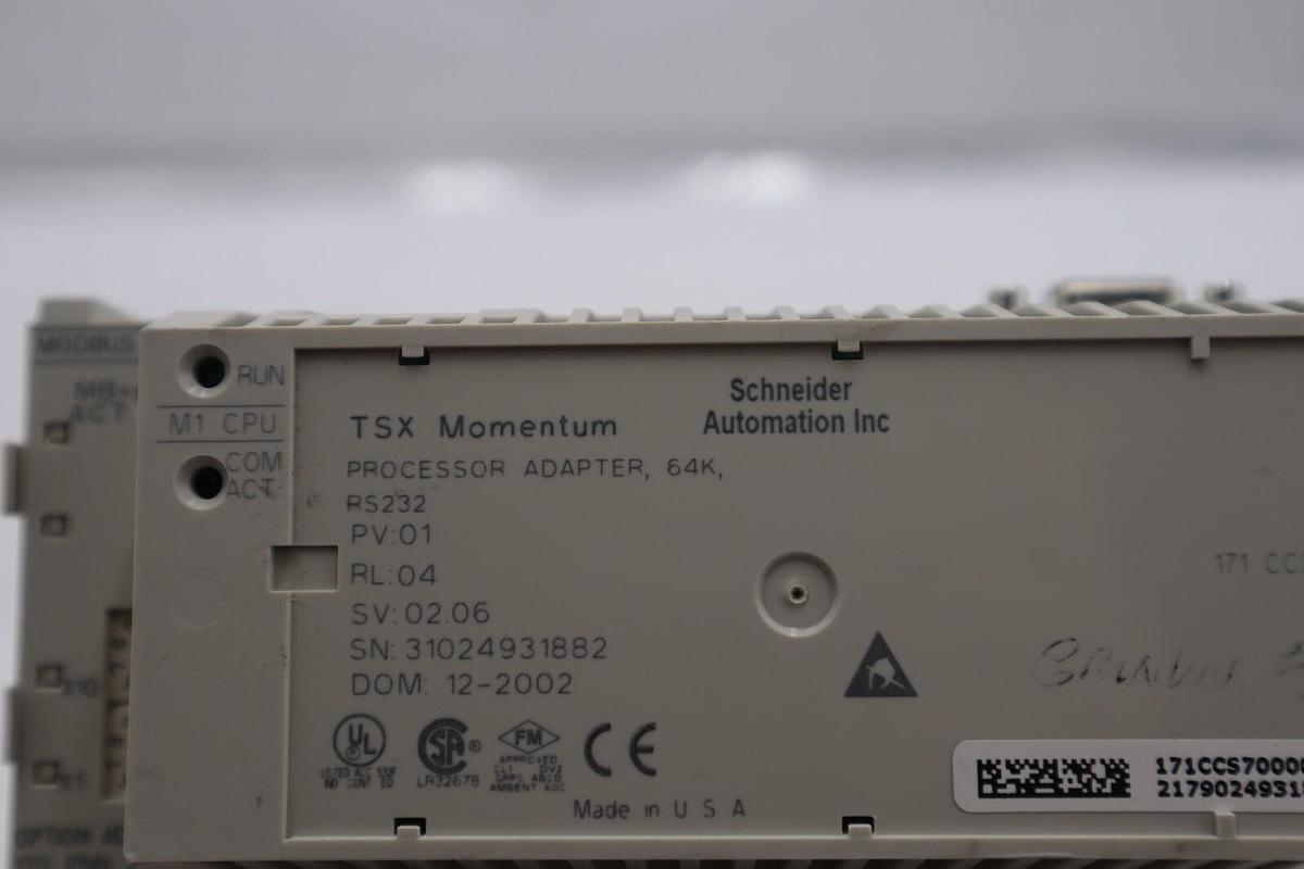 Used Schneider Electric 170ADM35010 PLC I/O Base 24VDC-16PT IN/OUT #4103