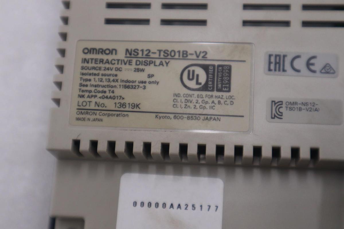 Used Omron NS12-TS01B-V2 12.1" Color Touchscreen HMI Ethernet STOCK SGF-229