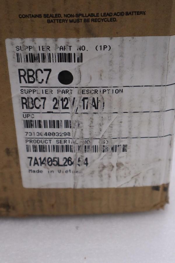 NEW SCHNEIDER ELECTRIC APC RBC7 NON-SPILLABLE BATTERY 17AH 12 VAC STOCK H68