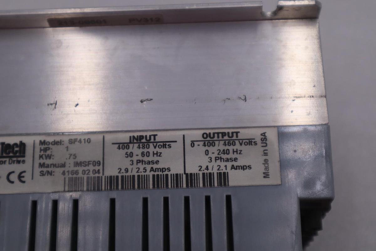 Used AC TECH SF410 VARIABLE SPEED DRIVE 1HP 480V STOCK K1129A