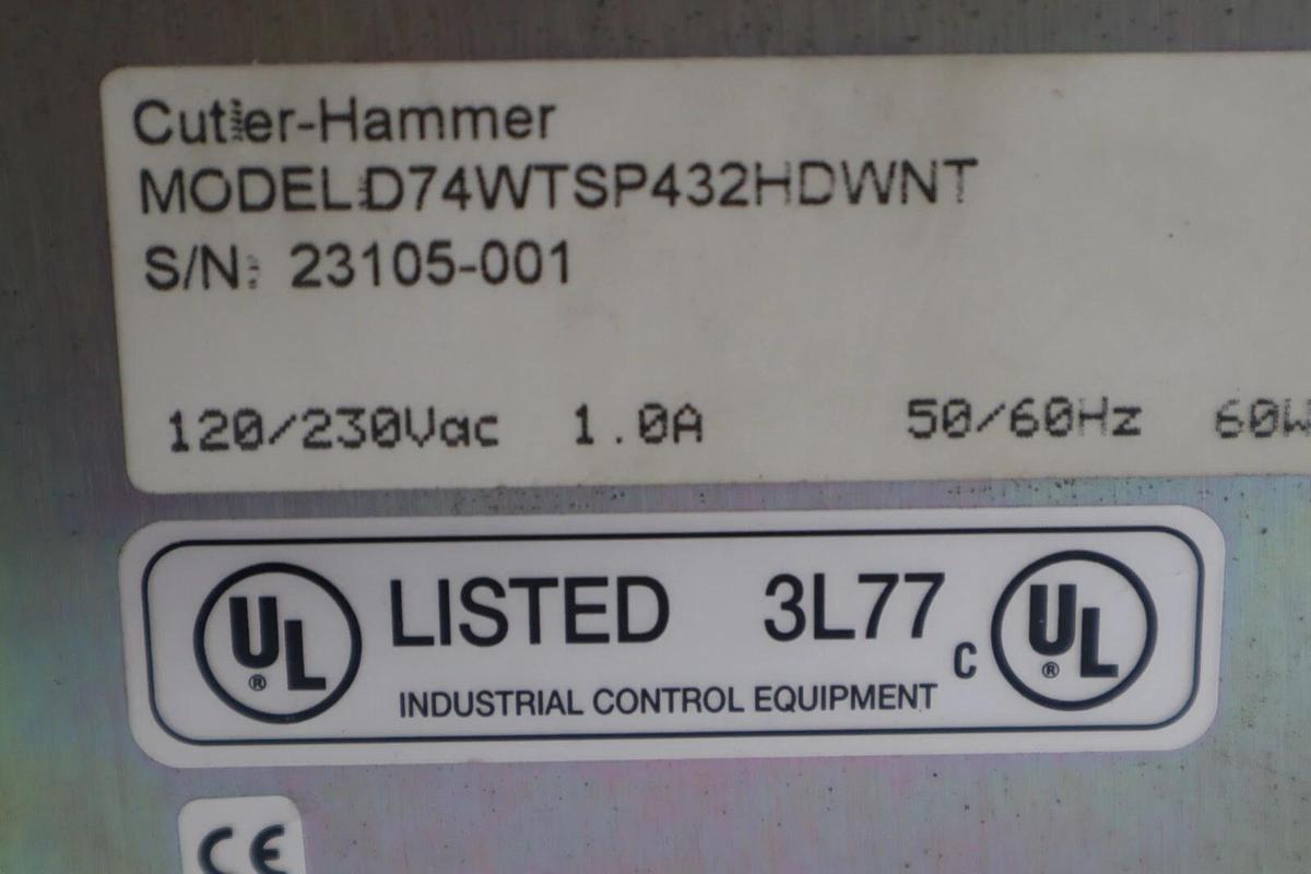 Used EATON CUTLER HAMMER D74WTSP432HDWNT PANEL MOUNT #2217