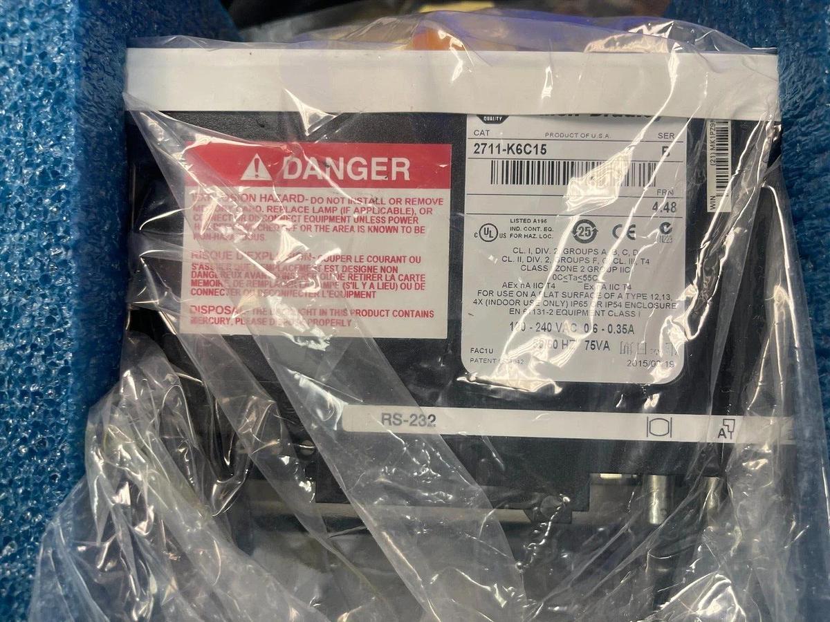 Used Allen-Bradley 2711-K6C15 /B PanelView 600 Color/Keypad/ControlNet STOCK 2348