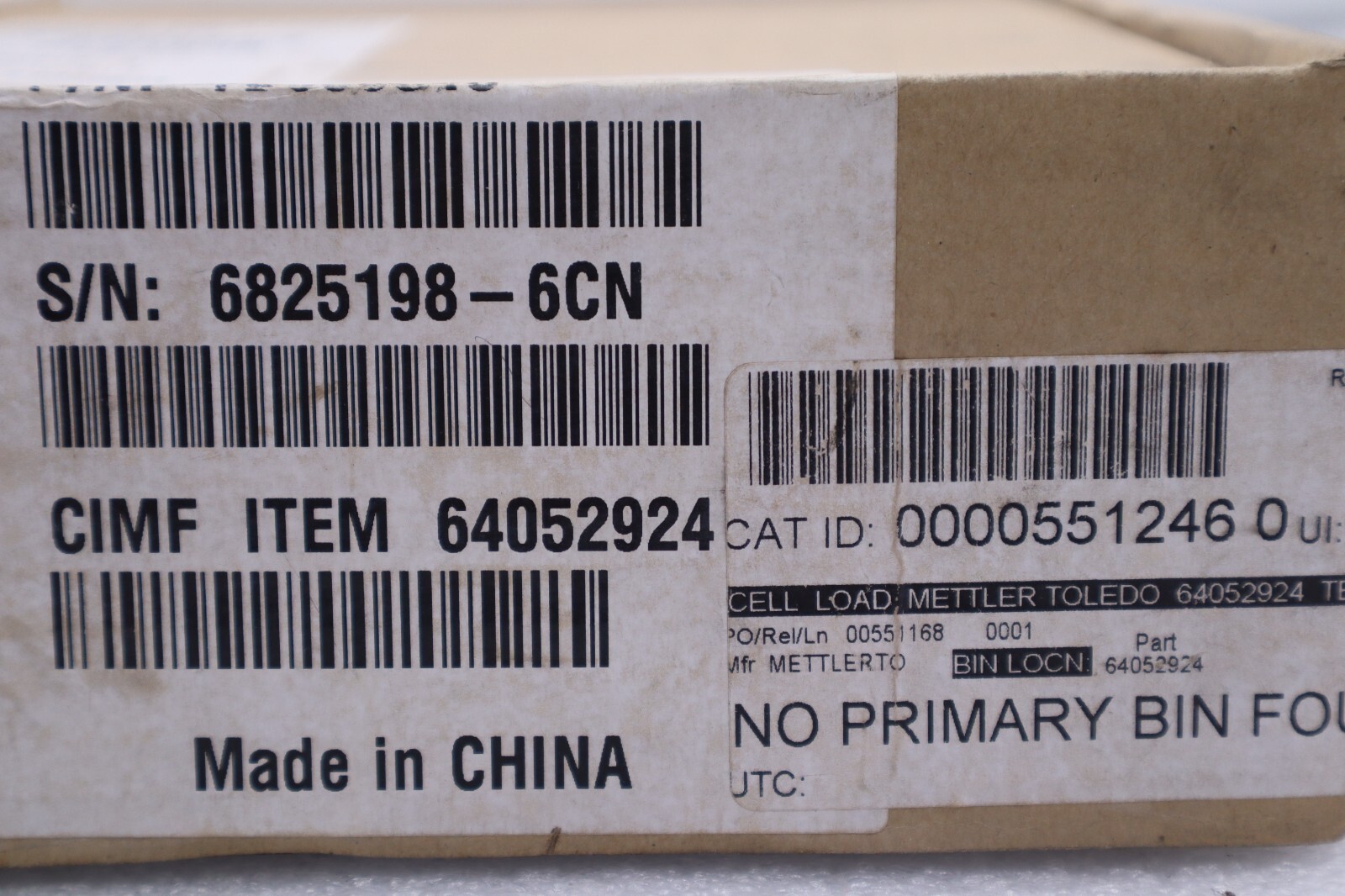 Used METTLER TOLEDO  0000551246 0 CELL LOAD STOCK #041-A