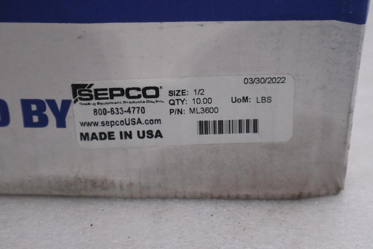 Used SEPCO ML3600 1/2" PTFE/Graphite Packing 10LBS - STOCK GF683