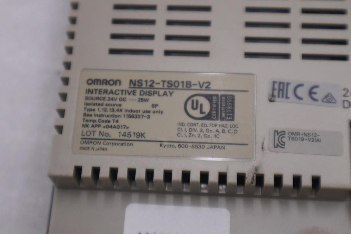 Used Omron NS12-TS01B-V2 12.1" Color Touchscreen HMI Ethernet STOCK SGF-232