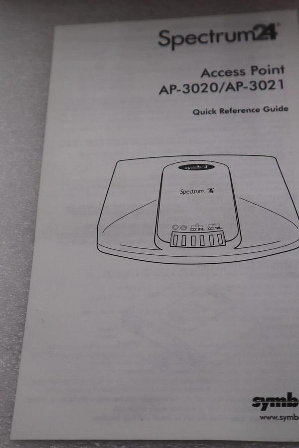 SYMBOL SPECTRUM 24 ETHERNET ACCESS POINT, AP-3020-500-US, 10BASE-T, RJ-45 2687