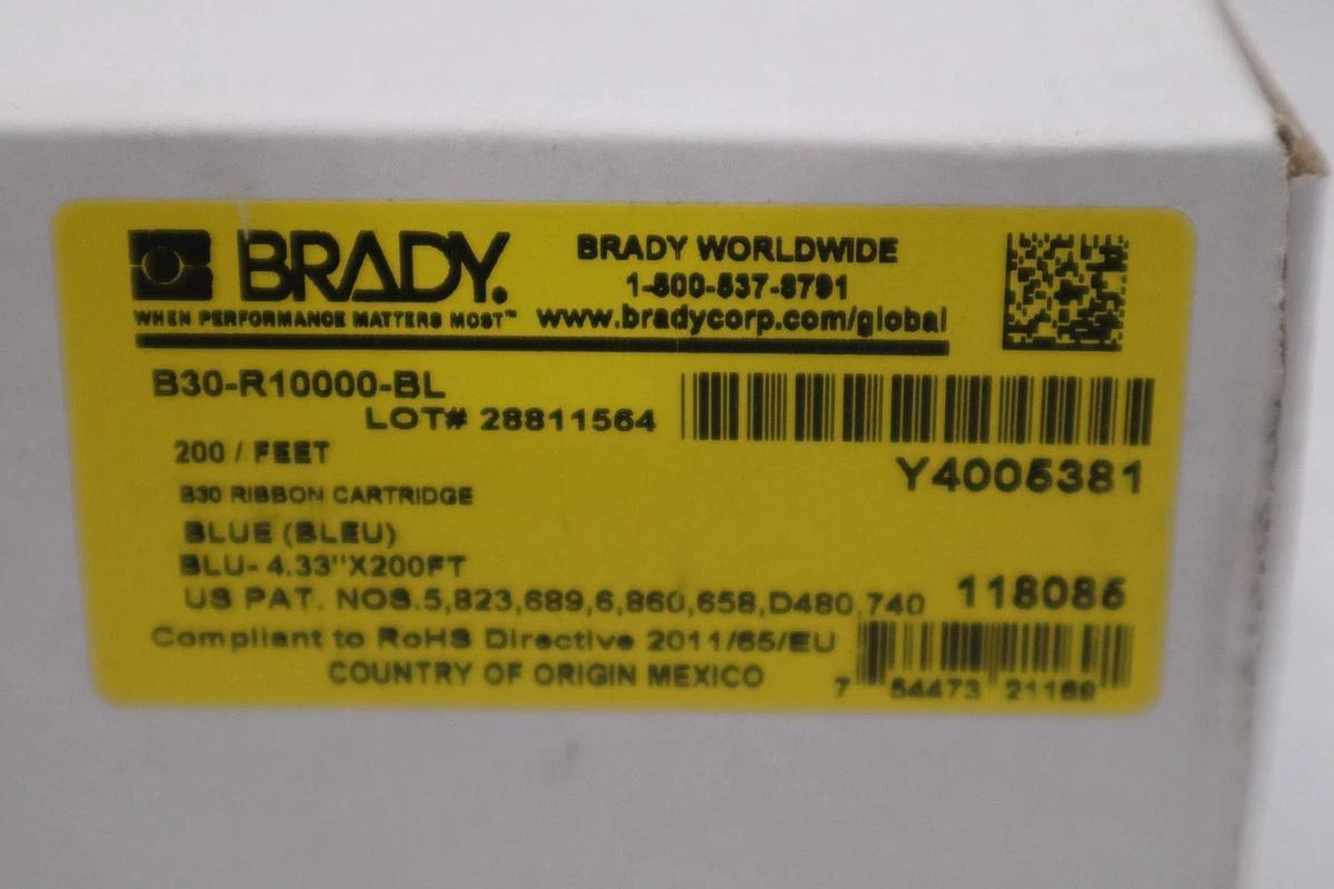 Used BRADY B30-R10000-BL BLUE RIBBON CARTRIDGE (200 ft) Y4005381 NEW STOCK GF-1226