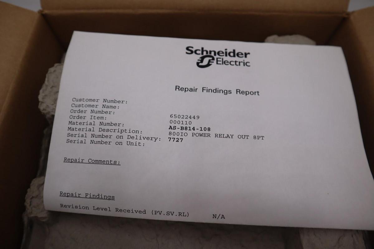 Used Modicon AS-B814-108 Power Relay Output Module Repaired Schneider Electric #G357