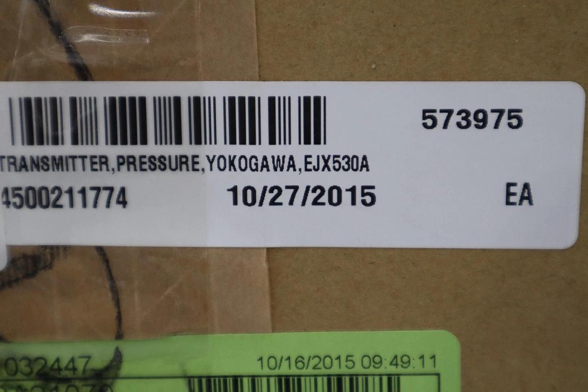 Used NEW YOKOGAWA EJX530A-EBS4N-012EN/FF1/D1/K2/N4 PRESSURE TRANSMITTER STOCK G100