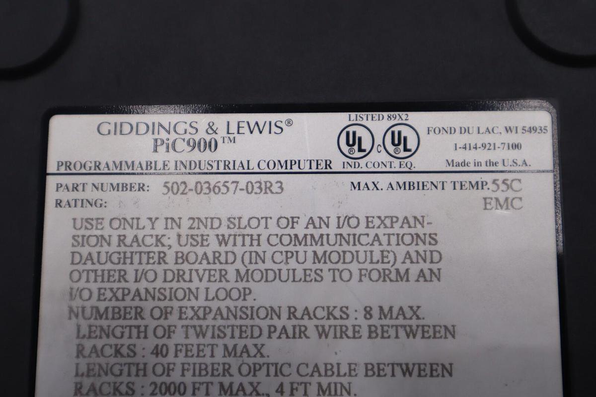 Used Giddings Lewis 502-03657-03R3 Pic900 Remote I/o Driver Module NEW IN BOX #3796A