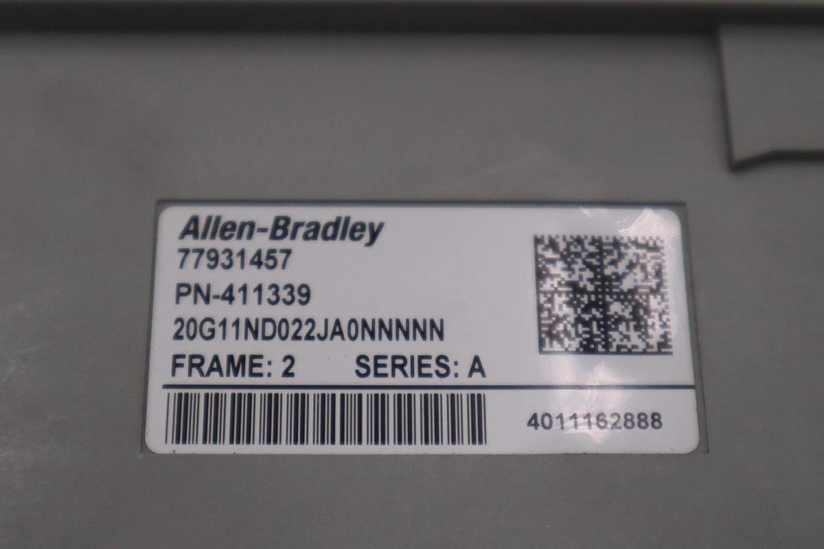 Used ALLEN BRADLEY 20G11ND022JA0NNNNN /A PowerFlex 755 AC DRIVE - STOCK 3731CC
