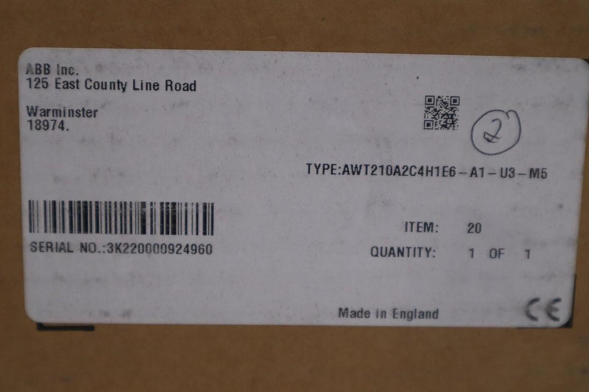 ABB AWT210 AWT210A2C4H1E6-A1-U3-M5 / AWT200062 2 WIRE TRANSMITTER CONTROL #G149A