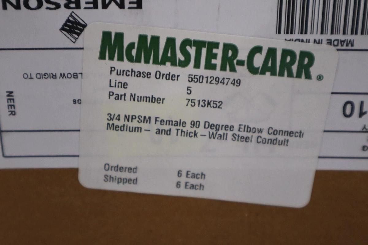 Used New Emerson HL-750 Conduit Fittings 3/4" 90 degree Pack of 10 STOCK H288