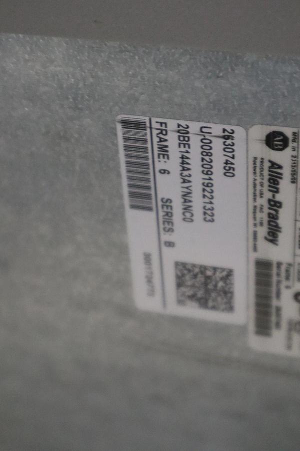 Used ALLEN BRADLEY 20BE144A3AYNANC0 POWERFLEX 700 150HP AC DRIVE - STOCK SGF-5