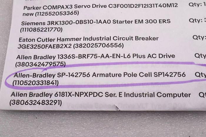 NEW IN BOX ALLEN BRADLEY 142756/SP142756 ARMUTRE POLL CELL #S-242