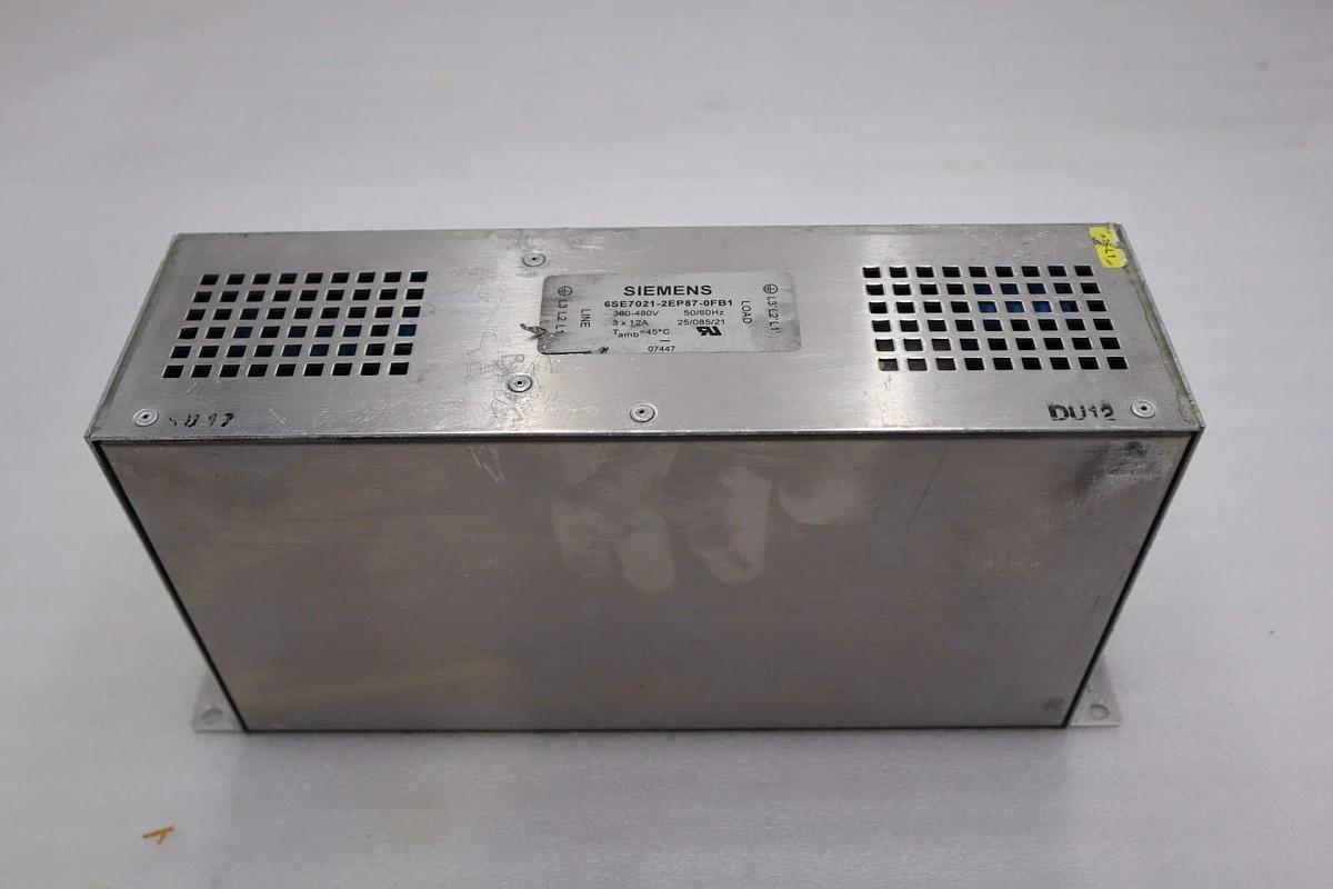 Used SIEMENS 6SE7021-2EP87-0FB1 RFI FILTER WITH 2 PERCENT REACTOR 12 AMP STOCK 5369