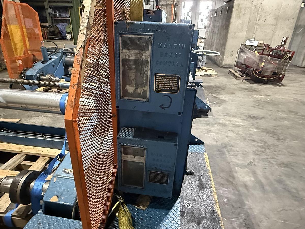 Used 72" WIDE MARTIN UNWIND STAND 60" ROLL DIAMETER CAPACITY