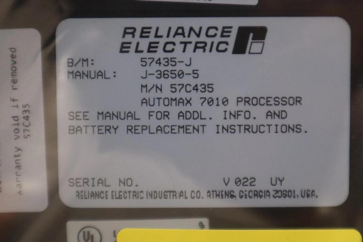 RELIANCE ELECTRIC 57C435 AUTOMAX 7010 PROCESSOR MODULE 57435-J STK 841B