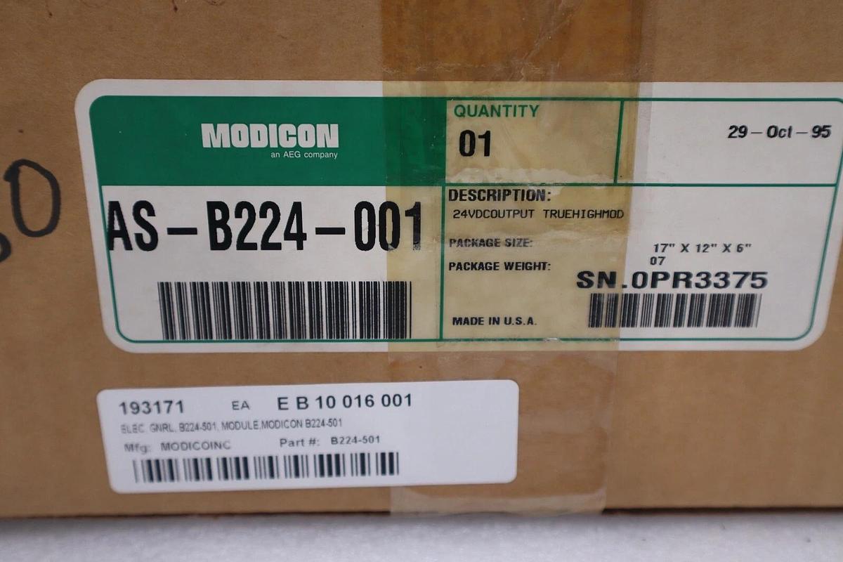 Used NEW IN BOX MODICON SCHNEIDER ELECTRIC AS-B224-001 TRU-HI OUTPUT STOCK G282