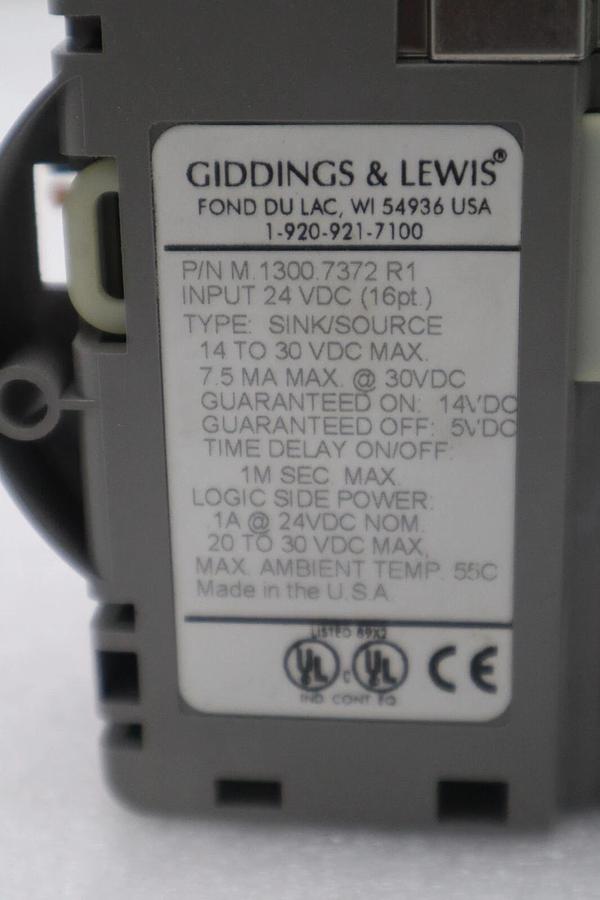 Used GIDDINGS & LEWIS M.1300.7372 R1 Input Module 24VDC SINK/SOURCE STOCK 644-D