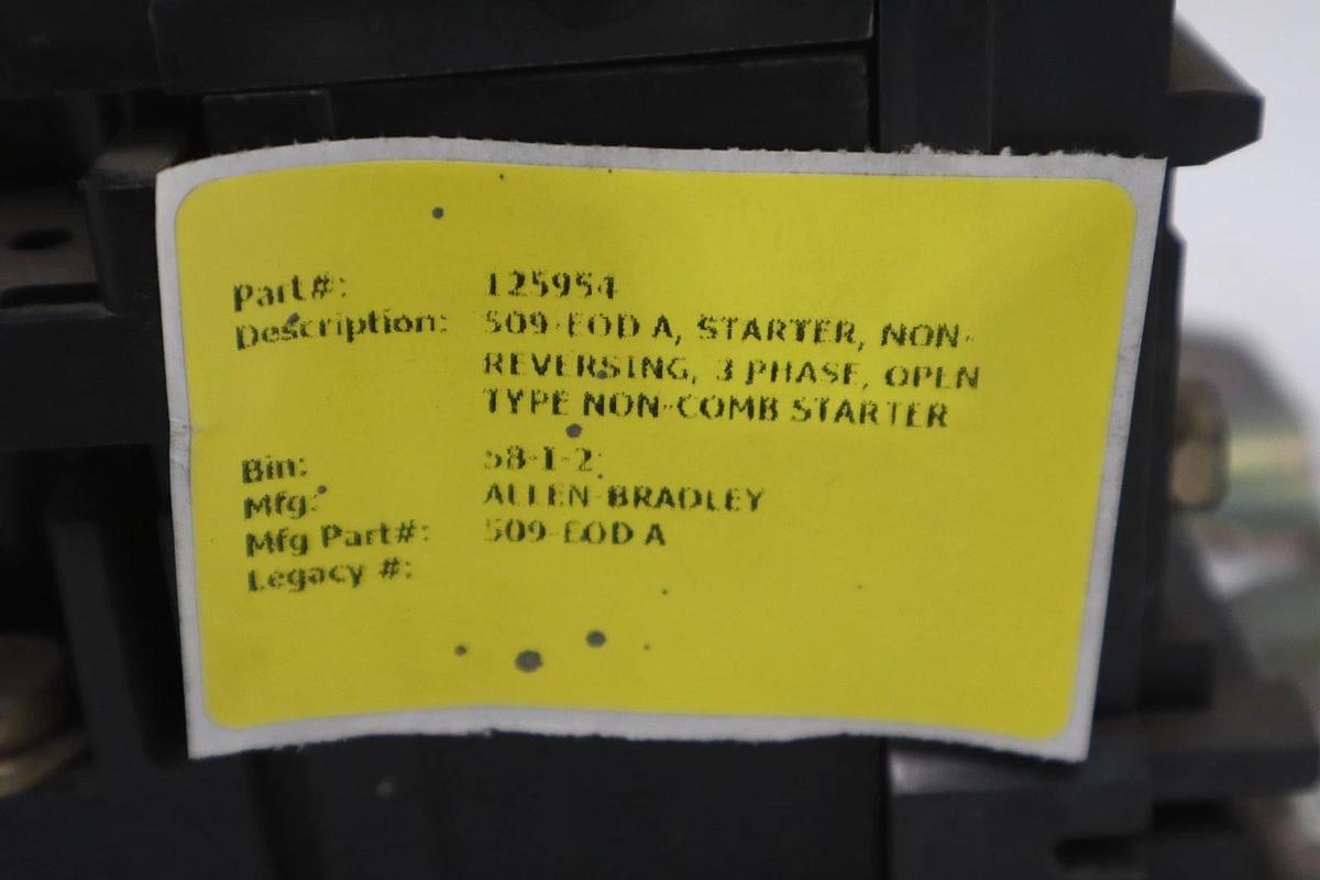 Used ALLEN BRADLEY Starter 509-EOD SER A SIZE 4 AB STOCK CC204