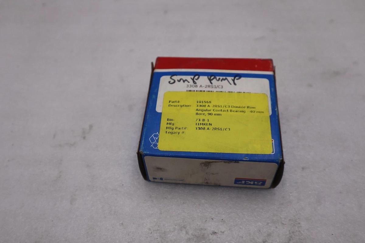 Used NEW SKF 3308-A-2RS1/C3 / 3308A2RS1C3 BALL BEARING STOCK K3248CC