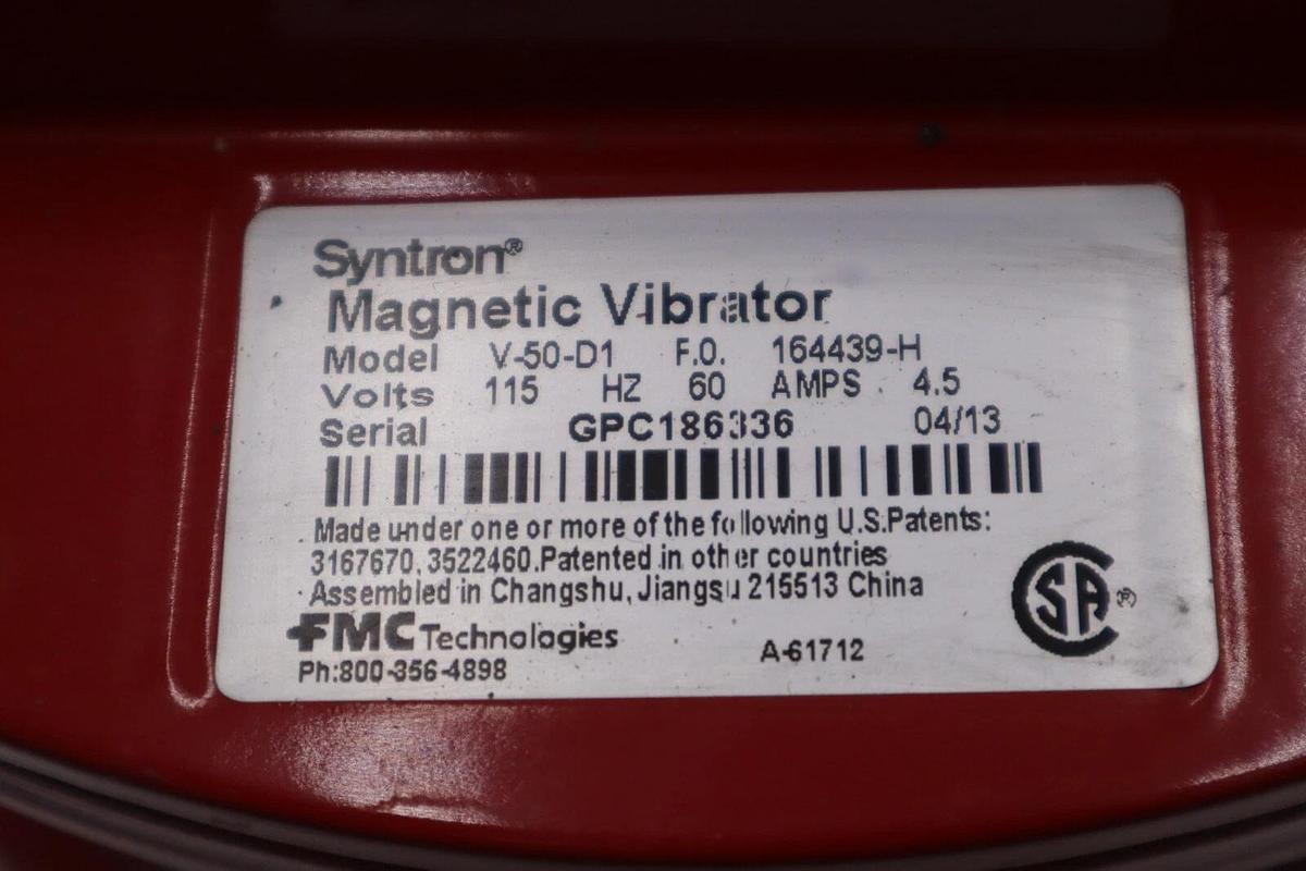 FMC Technologies Syntron Magnetic Vibrator V-50-D1 115V NEW IN BOX STOCK S-664