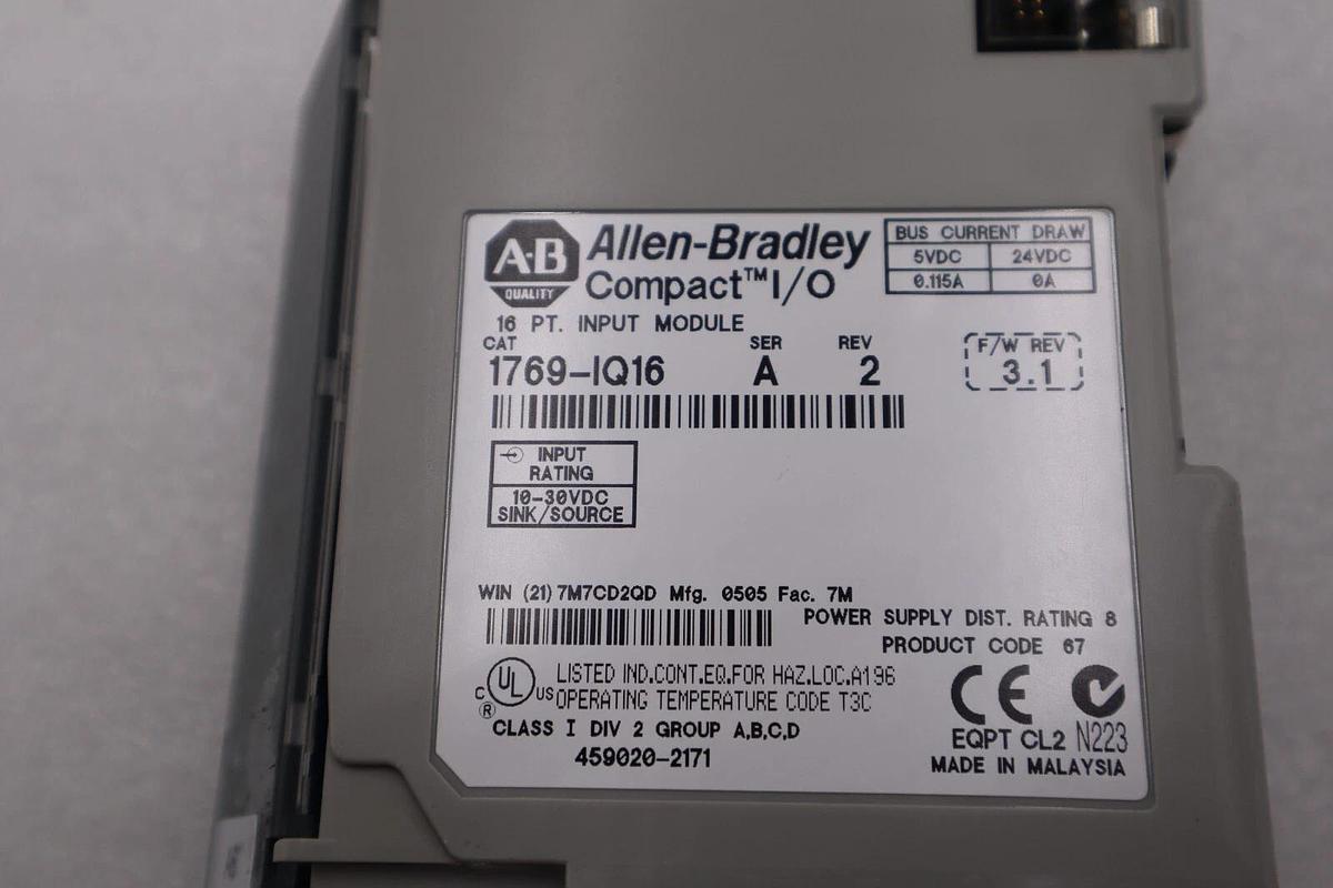 Used ALLEN-BRADLEY 1769-IQ16 SERIES A INPUT MODULE 2014 STOCK #L-313C